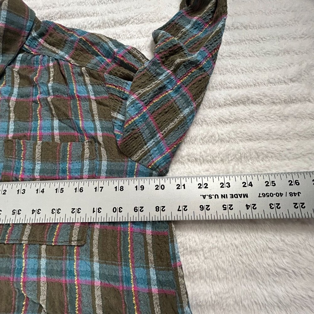 Pilcro Women Plaid Long Sleeve Button-Down Shirt Small Multicolor Pockets Casual - Picture 8 of 9